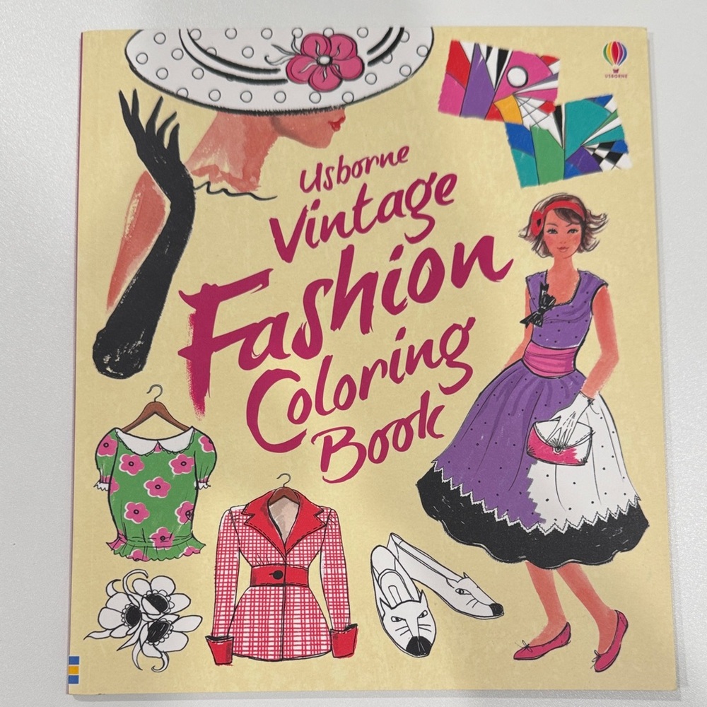 Usborne Vintage Fashion Coloring Book - Purple and Pink Designs